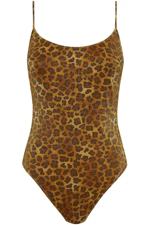 MC2 SAINT BARTH Cecille costume intero in lurex con stampa animalier