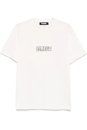 BARROW T-shirt bianca stampa multicolor retro