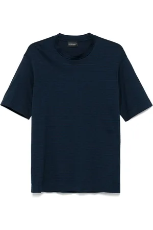 Emporio Armani T-shirt blu logo all-over
