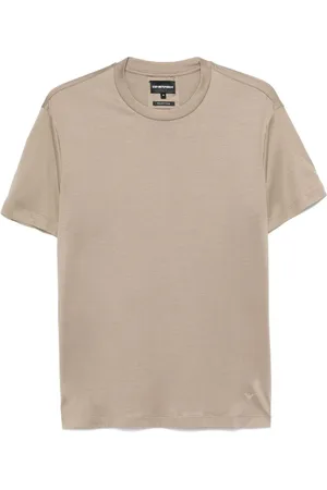 Emporio Armani T-shirt beige mini logo ricamo