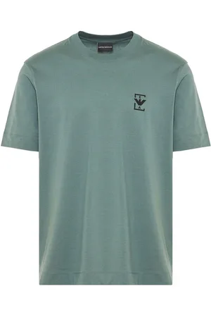 Emporio Armani T-shirt verde mini logo petto