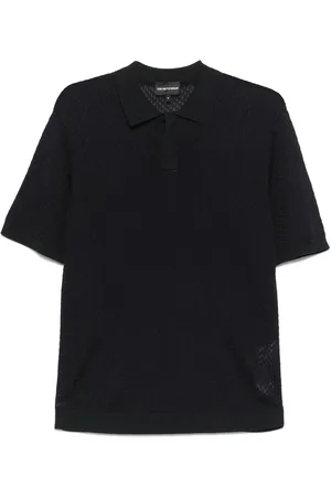 Emporio Armani Polo blu texturizzata
