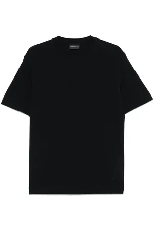 Emporio Armani T-shirt blu texturizzata