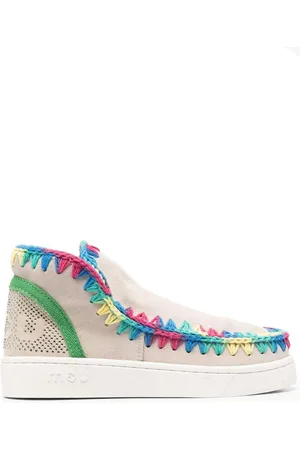 Mou Sneakers gesso con cuciture all