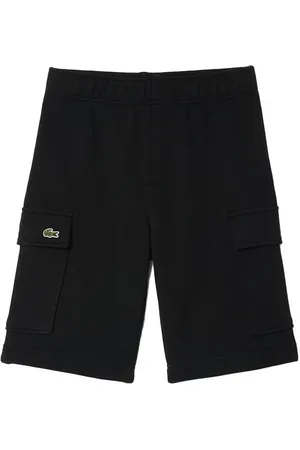 Lacoste Bermuda cargo nero mini logo ricamo