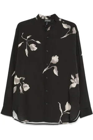 Emporio Armani Camicia nera fantasia floreale
