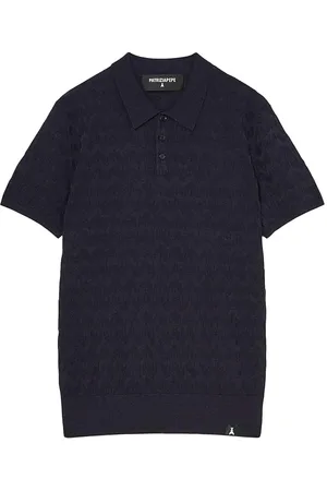 Patrizia Pepe Polo in maglia blu motivo chevron