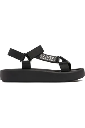 Maison Margiela Sandali in similpelle neri logati