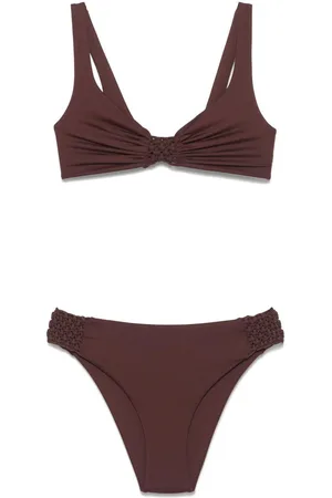 FISICO Costume marrone con dettagli intrecciati (2pz)