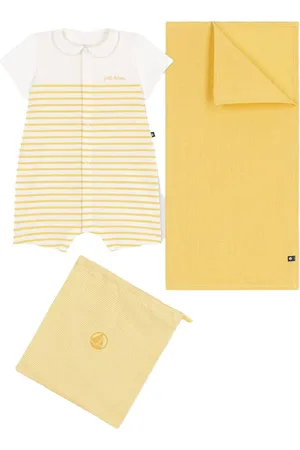 Petit Bateau Set con tutina e telino giallo (2pz)