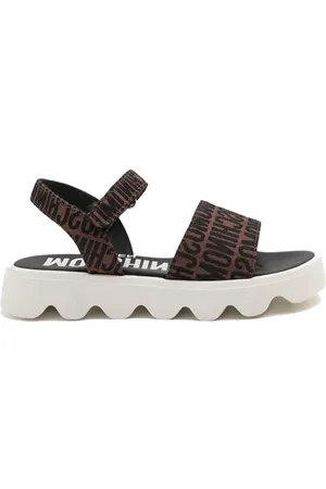 Moschino Sandalo marrone logo all-over