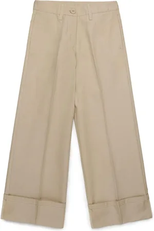 Marni Pantalone beige a gamba larga