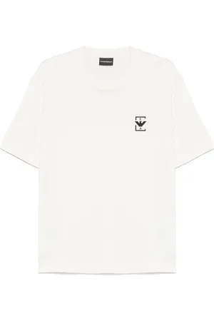 Emporio Armani T-shirt bianca mini logo petto