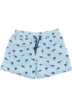 MC2 SAINT BARTH Costume patmos blu a righe con squali