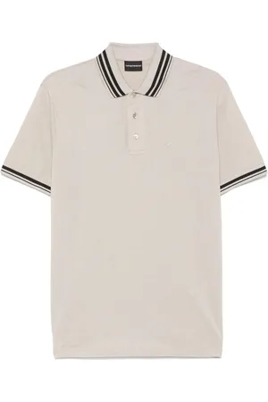 Emporio Armani Polo grigia chiaro profili a righe