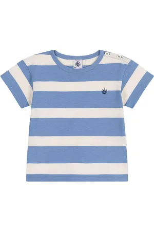 Petit Bateau T-shirt blu fantasia a righe
