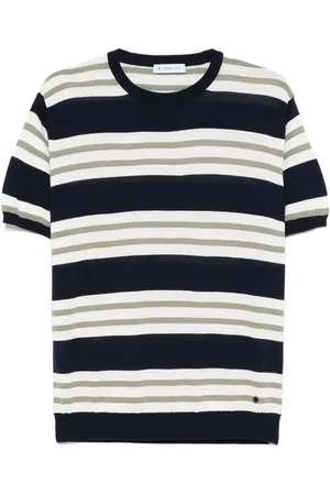 Manuel Ritz T-shirt in maglia con fantasia a righe