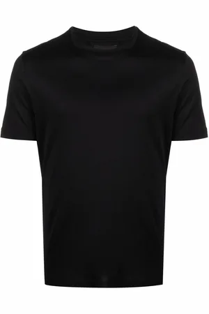Emporio Armani T-shirt nera mini logo ricamo