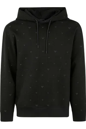 Emporio Armani Felpa nera mini aquile all-over