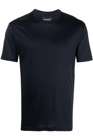 Emporio Armani T-shirt blu mini logo ricamo