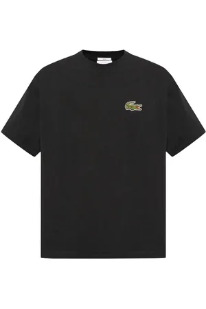Lacoste T-shirt nera big logo ricamo