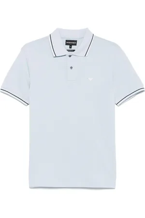 Emporio Armani Polo celeste con orli a contrasto