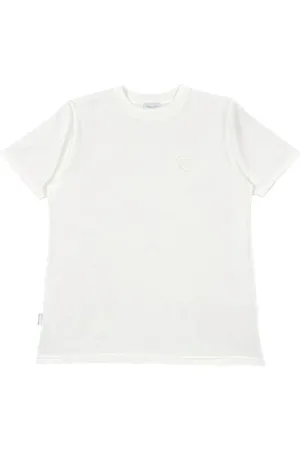 Family First T-shirt bianca mini logo ricamo heart