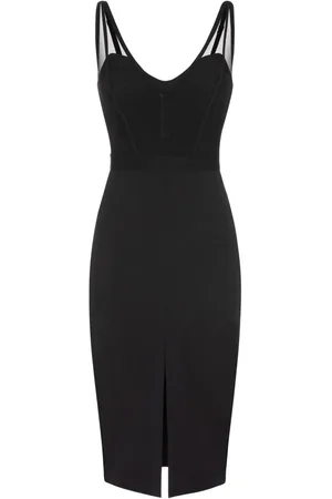 Elisabetta Franchi Abito midi con inserti in tulle