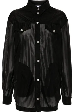 Moschino Camicia donna nera semitrasparente