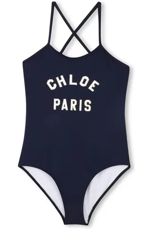 Chloé Costume intero logo frontale blu notte