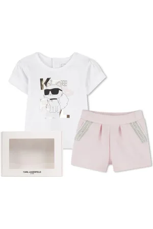 Karl Lagerfeld Completo rosa Karl cat neonata (2pz)