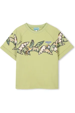 Kenzo T-shirt verde chiaro con palme