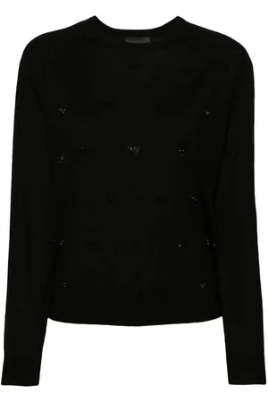 Emporio Armani Maglione con mini loghi strass