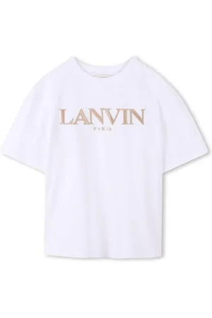 Lanvin T-shirt bianca ricamo logo lettering