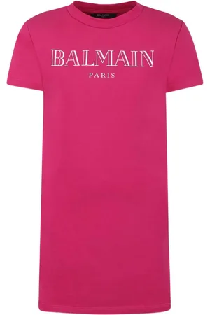 Balmain Abito logo lettering frontale lampone