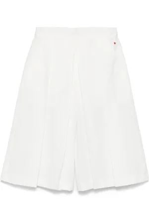 Simonetta Pantalone avorio mini logo ricamo