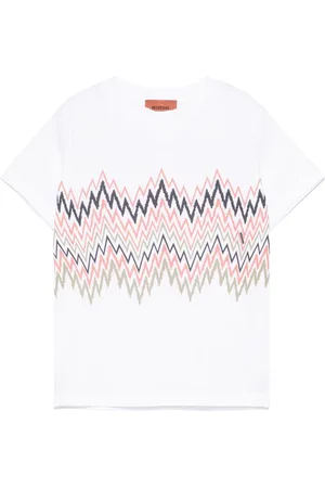 Missoni T-shirt bianca banda frontale chevron