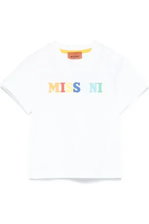 Missoni T-shirt bianca logo multicolor neonato