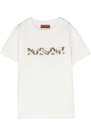 Missoni T-shirt bianca logo con paillettes