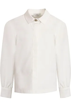Etro Camicia bianca dettaglio bottone Pegaso