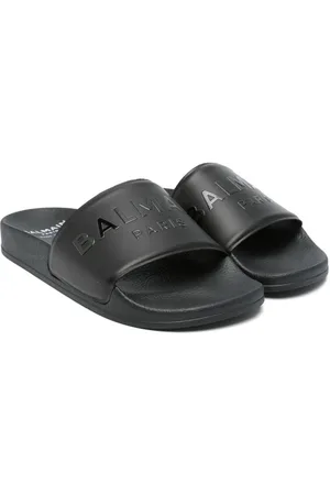 Balmain Ciabatta nera fascia logata