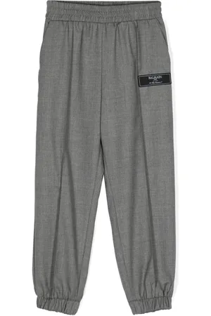 Balmain Pantalone affusolato etichetta logo