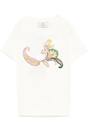 Etro T-shirt avorio con stampa frontale