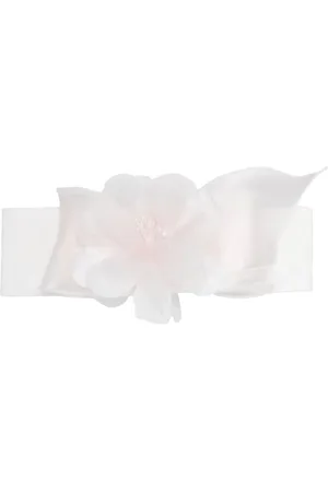 MONNALISA Fascia panna neonata fiore organza