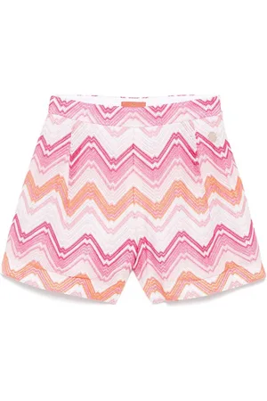 Missoni Short rosa multicolor con fantasia chervon