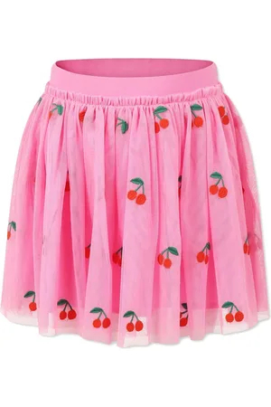 Stella McCartney Gonna rosa in tulle con ciliegie