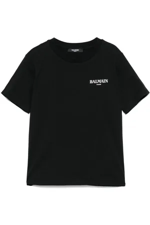 Balmain T-shirt nera mini logo petto