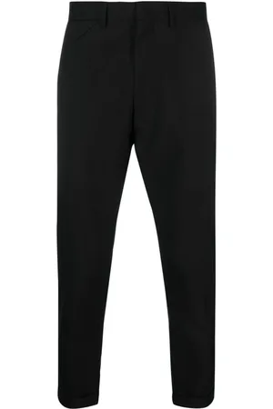 LOW BRAND Pantalone nero in tasmania etichetta logo