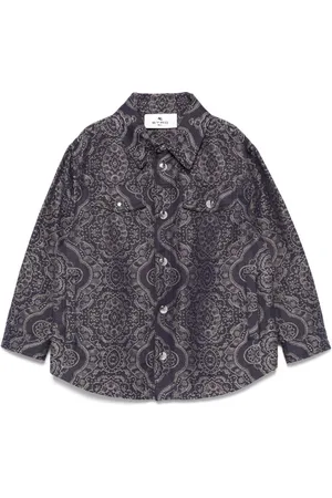 Etro Giacca blu fantasia all-over
