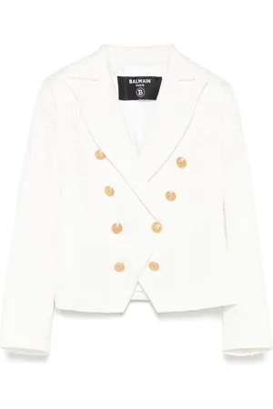 Balmain Giacca doppiopetto logo monogram all-over